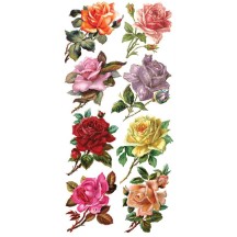 1 Sheet of Stickers Mixed Rose Blossoms